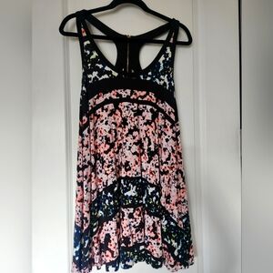 Mini Floral Swing Dress, Size Small